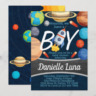 Space Solar System Baby Shower Invitation