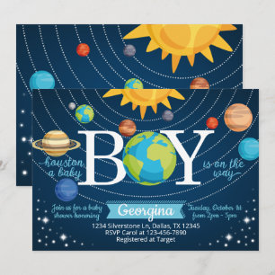 Space Solar System Baby Shower Invitation Invite