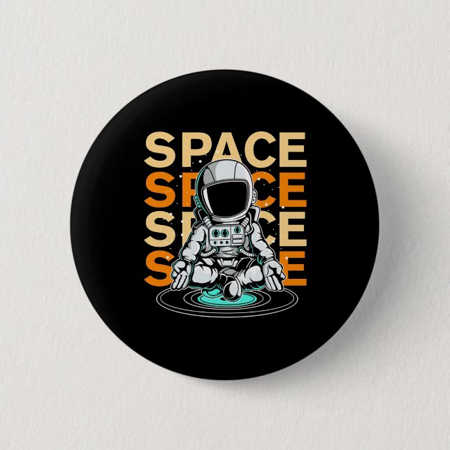 Space Space Astronaut 6 Cm Round Badge (Front)