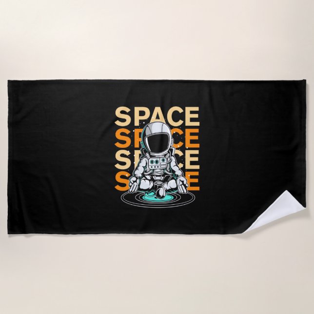 Space Space Astronaut Beach Towel (Front)