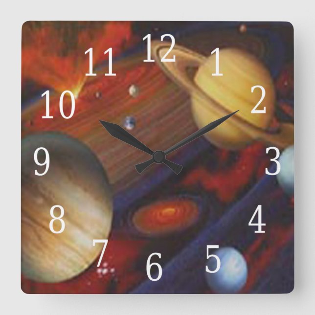 Space Square Clock (Front)