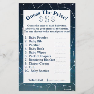 Space & Star Constellations Guess The Prices Flyer
