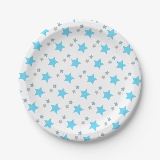 Space Star Pattern Paper Plate (Front)