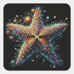 Space Starfish Square Sticker