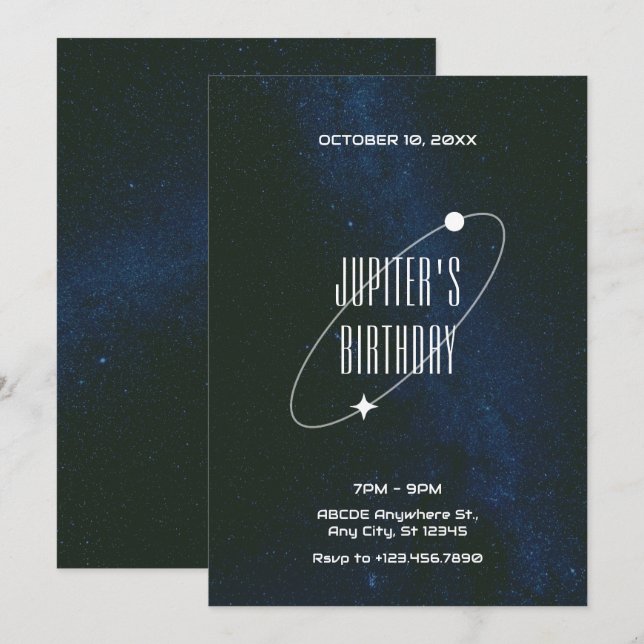 Space Starry Night Universe Birthday  Invitation (Front/Back)