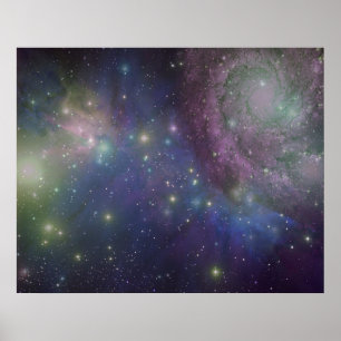 Space, stars, galaxies and nebulas poster