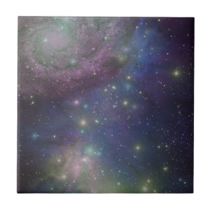 Space, stars, galaxies and nebulas tile