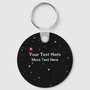 Space Stars In The Sky Message Keychains Template