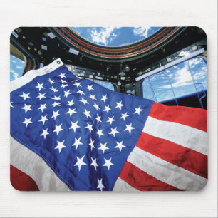 Space Station American Flag Earth Orbit Mouse Mat