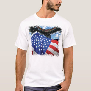 Space Station American Flag Earth Orbit T-Shirt