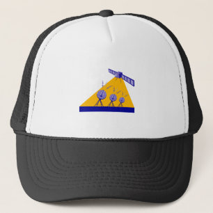 Space Station and Satellite Dish Retro Trucker Hat