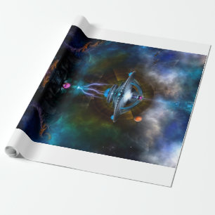 Space Station Ansarious Fractal Art Wrapping Paper