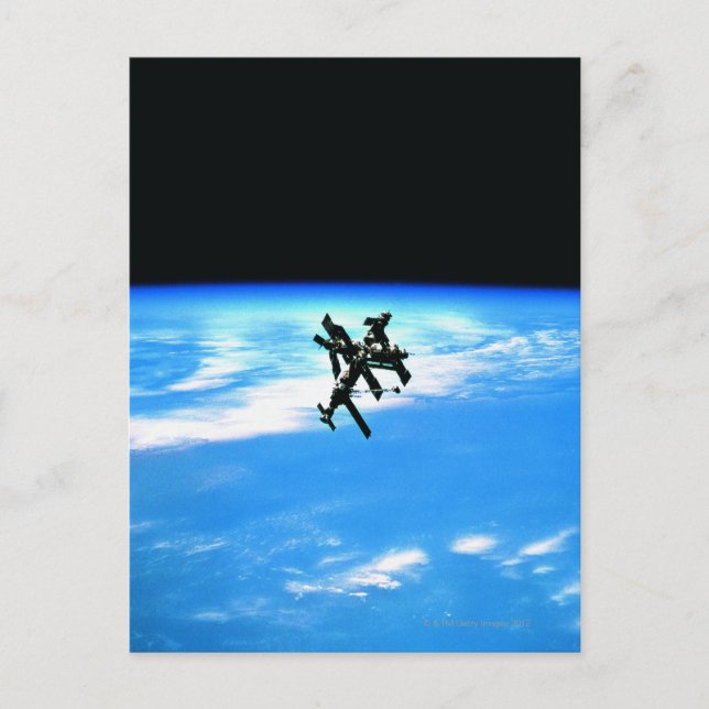 Space Station Orbiting Earth 4 Postcard (Front)