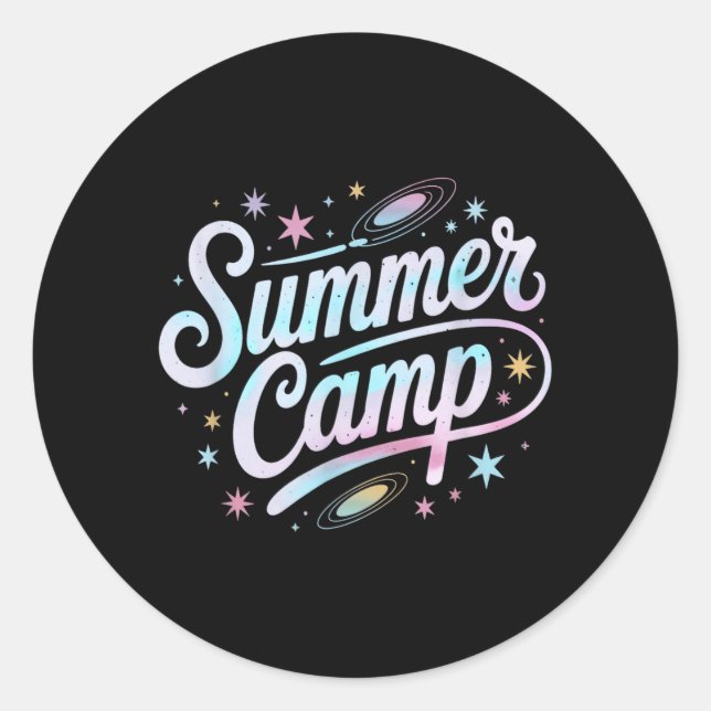 Space Summer Camp Math STEM Host Outdoor Staff Classic Round Sticker (Front)