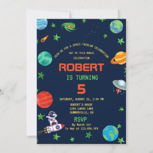 SPACE-TACULAR CELEBRATION BIRTHDAY INVITATION