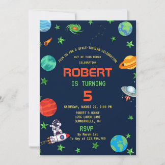 SPACE-TACULAR CELEBRATION BIRTHDAY INVITATION