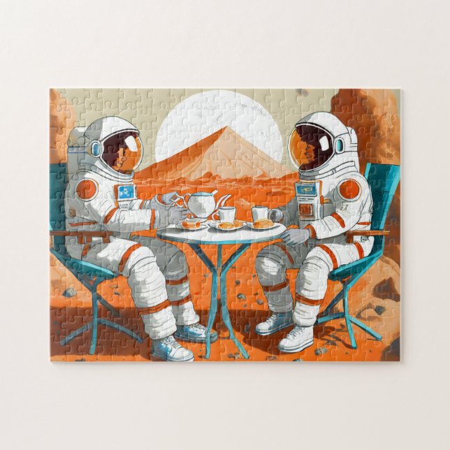 Space Tea Party Bold and Beautiful Jigsaw Puzzle (Horizontal)
