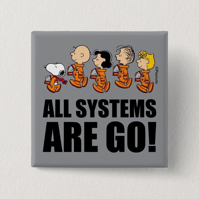 SPACE | The Peanuts Gang 15 Cm Square Badge (Front)
