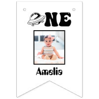 Space Theme 1st Birthday 12 Month Photo Banner