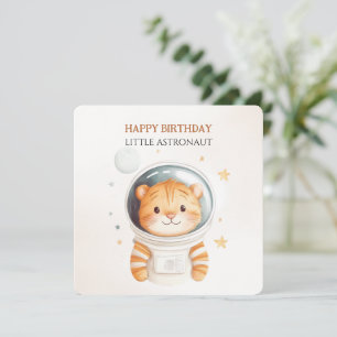 Space Theme Astronaut Birthday Card for Kids