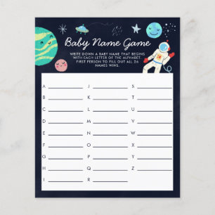 Space Theme Baby Name Shower Game