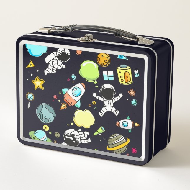 Space Theme Metal Lunch Box (Front)