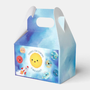 Space theme Outer Space Rocket 1st Birthday   Favo Favour Box
