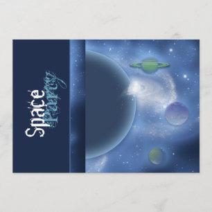 Space theme party invitations - customise template
