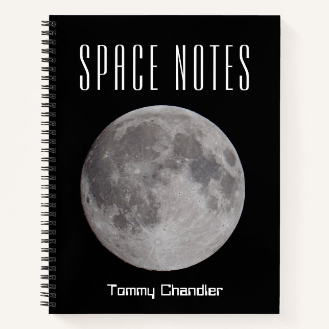 Space Theme Personalised Astronomer's Notebook (Front)