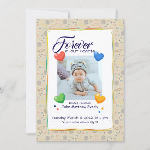Space‑Themed 1-Photo Memorial Program Invitation