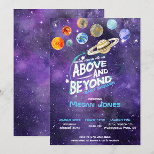 Space Themed Baby Shower Invitation