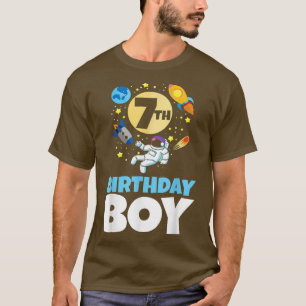 Space Themed Bday  7 Years Old Astronaut  7th Birt T-Shirt