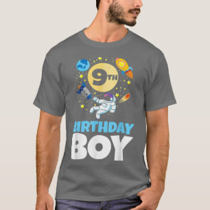 Space Themed Bday 9 Years Old Astronaut 9th Birt T-Shirt