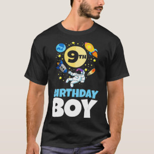 Space Themed Bday  9 Years Old Astronaut  9th Birt T-Shirt