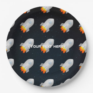 Space themed party personalised paper plate