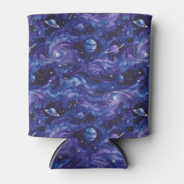 Space-themed pattern with stars and planets can cooler (Front)