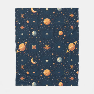 Space Themed Seamless Pattern for Blankets
