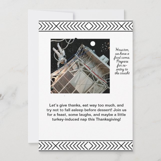 Space themed thanksgiving invitation  (Front)
