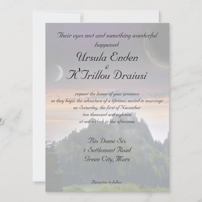 Space Themed Wedding Invitation (Front)