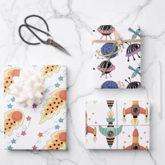 Space Themed Wrapping Paper Set
