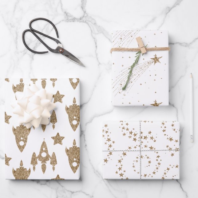 Space Themed Wrapping Paper Set (Front)