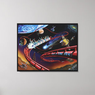 Space Thrills Cosmic Roller Coaster Artist Concept Canvas Print