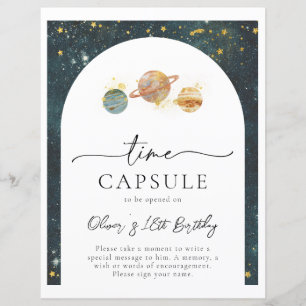 Space Time Capsule Sign Space Birthday