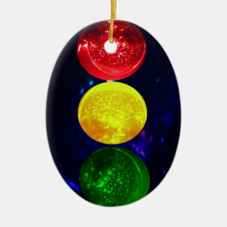Space Traffic Light Ceramic Tree Decoration