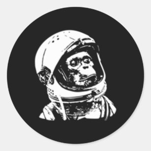 Space Travel Astronaut Monkey Classic Round Sticker