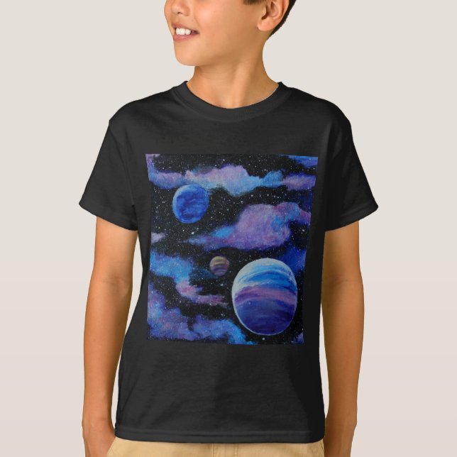 Space Travel Planets Nebula Art T-Shirt (Front)