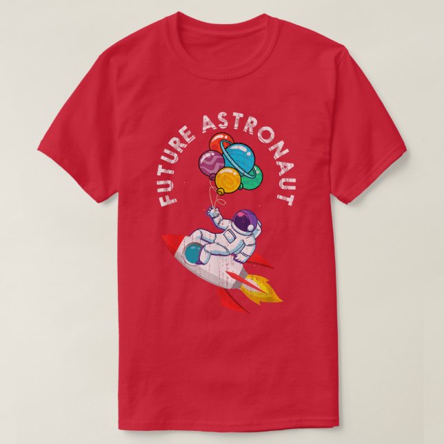 Space Travel Planets Science Rocket Kids Future As T-Shirt (Design Front)