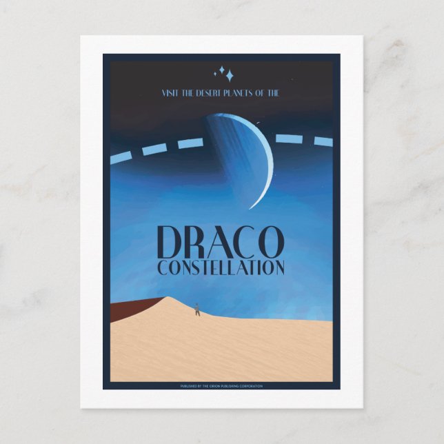 Space Travel Postcard - Draco Constellation (Front)