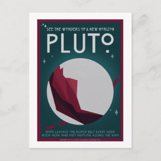 Space Travel Postcard - Pluto