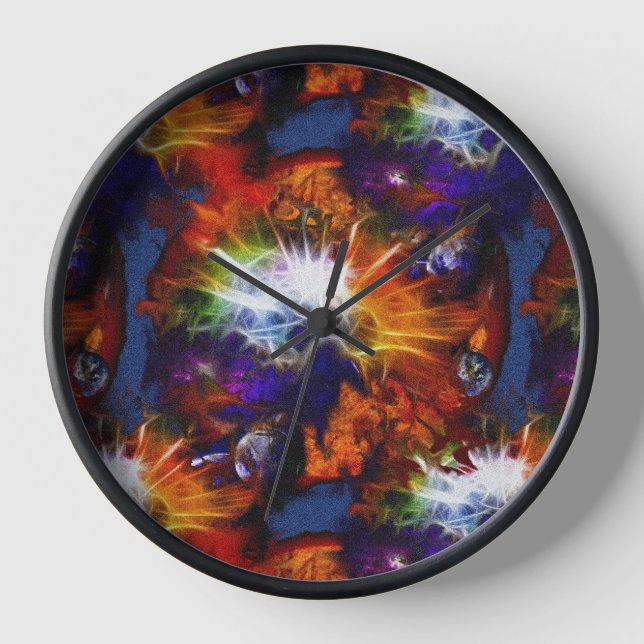 Space Travel Square Wall Clock (Front)